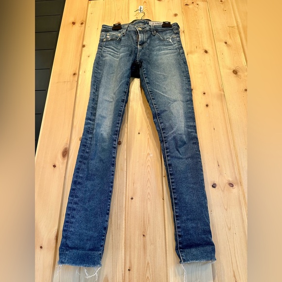 AG Super Skinny Ankle Blue Denim Jeans - Picture 2 of 9